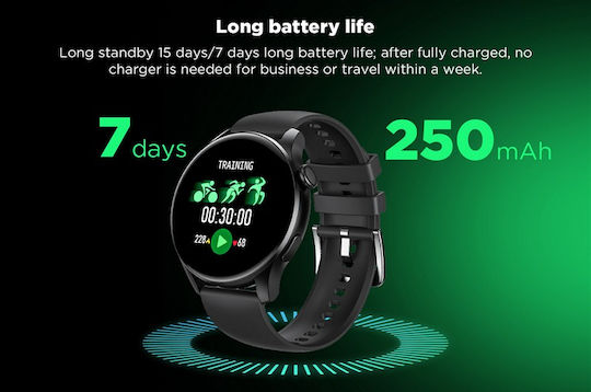 GT5 Smartwatch with Heart Rate Monitor (Black) vue 5