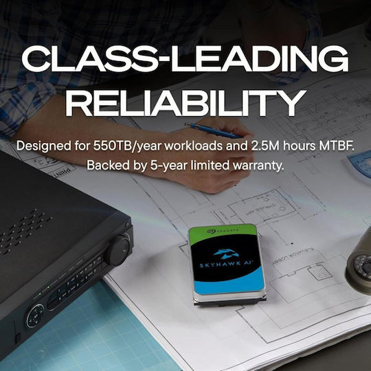 Seagate SkyHawk AI 32TB HDD Hard Drive 3.5" SATA III 7200rpm with 512MB Cache for Recorder ST32000VE000 view 4
