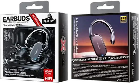 WK WS-02 Earbud Bluetooth Handsfree Earphones with Sweat Resistance and Charging Case Black vue 4