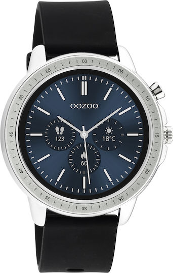Oozoo Q00300 45mm Smartwatch with Heart Rate Monitor (Black Rubber Strap) view 3