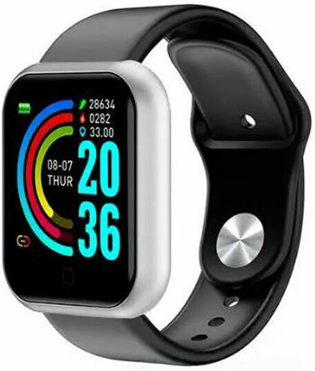 D20 Smartwatch with Heart Rate Monitor (Silver) view 1