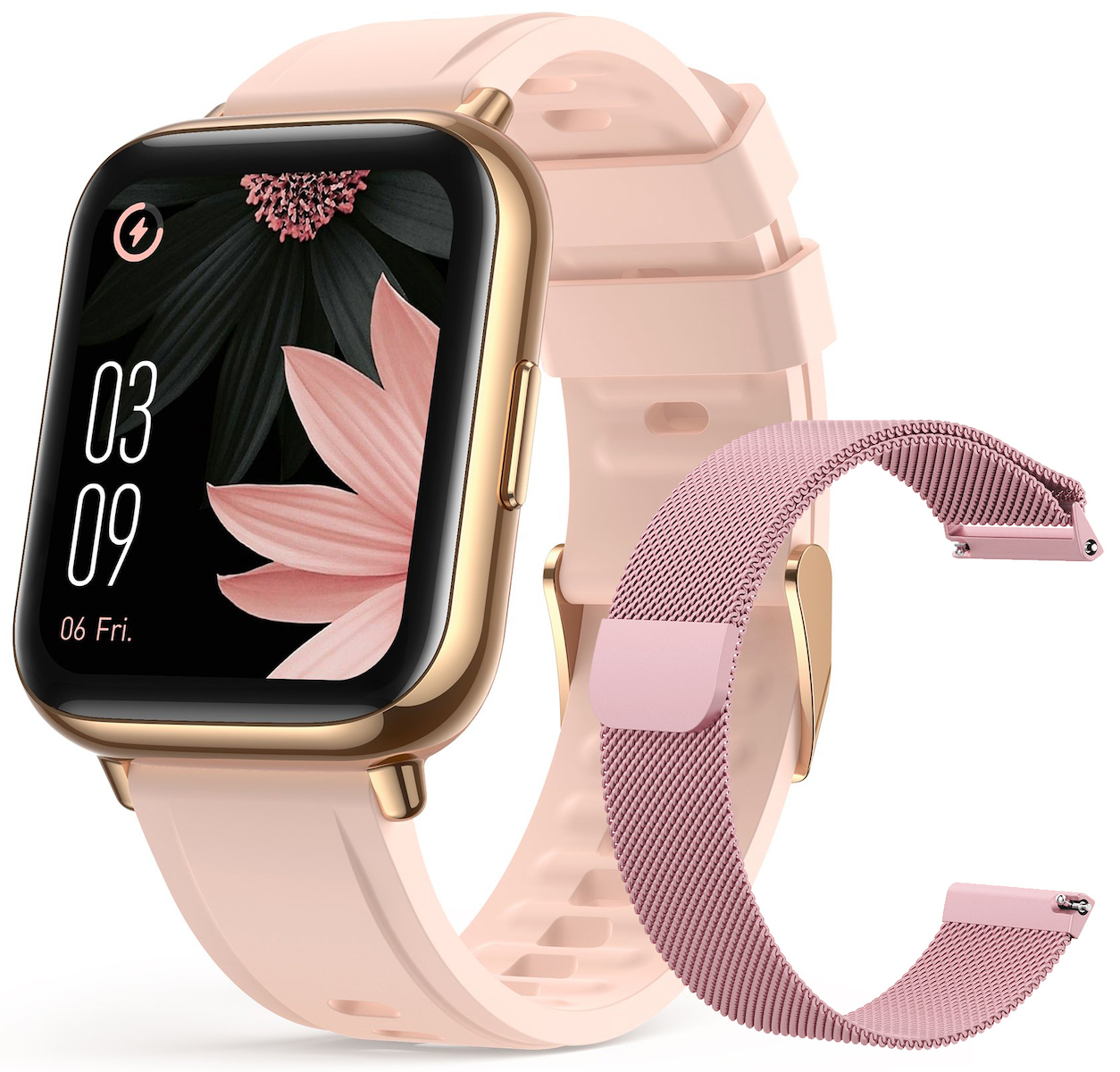 OnWear Pro Aluminium Smartwatch with Heart Rate Monitor (Gold)