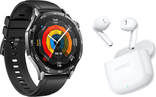 Huawei Watch GT 5 Stainless Steel 46mm Waterproof with Heart Rate Monitor (Black) view 1