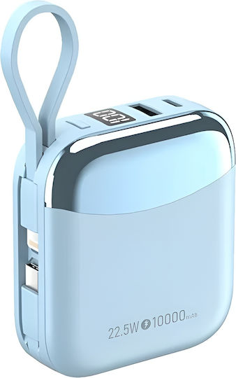 Nine R56J Power Bank 10000mAh 22.5W with USB-A Port and USB-C Port Blue view 1
