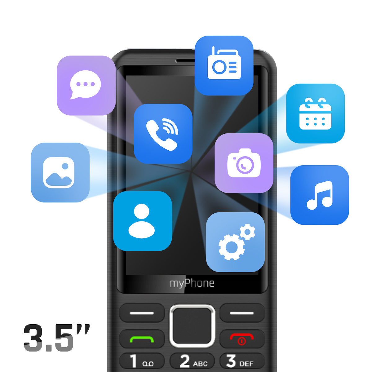 MyPhone 3510 LTE Dual SIM Mobile with Buttons Black view 9