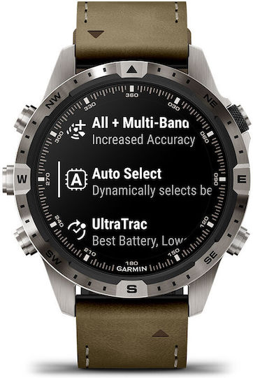 Garmin MARQ® Adventurer (Gen 2) Titanium 46mm Waterproof Smartwatch with Heart Rate Monitor (Khaki) view 6