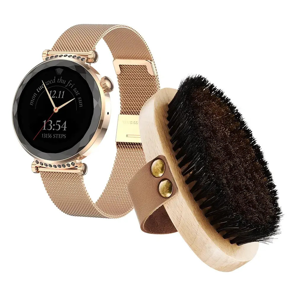 MaxCom FW73 Onyx Gold + Glov Stainless Steel Smartwatch with Heart Rate Monitor (Onyx Gold)