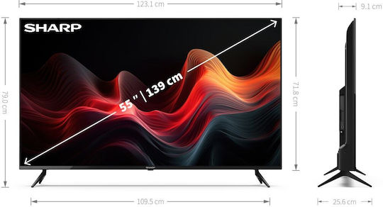 Sharp Smart Television 55" 4K UHD LED 55GL4060E HDR (2024) view 7