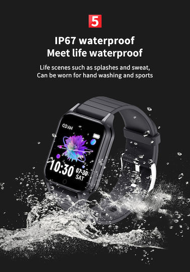 Lemfo T96 Smartwatch with Heart Rate Monitor (Black) view 6