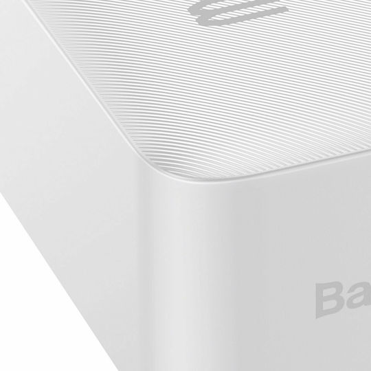 Baseus Bipow Digital Display Power Bank 30000mAh 20W with 2 USB-A Ports and USB-C Port White view 5