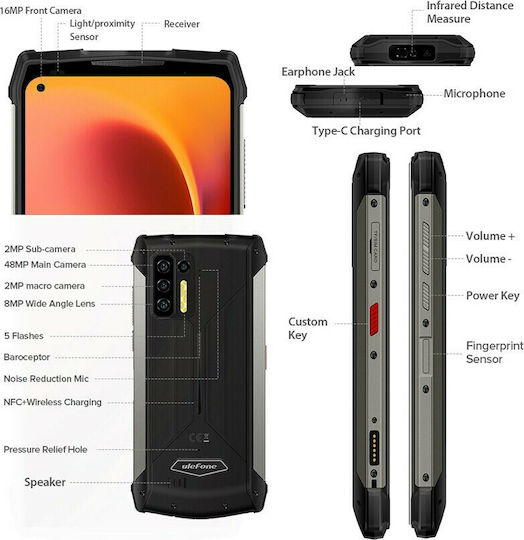Ulefone Power Armor 13 Dual SIM (8GB/256GB) Resistant Smartphone Black view 6