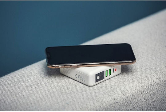 Forcell Multifunction 4in1 Wireless Power Bank 8000mAh 15W with 2 USB-A Ports and USB-C Port White view 9