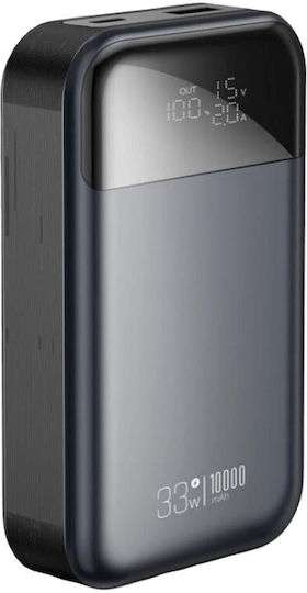 XO PR232GR Power Bank 10000mAh 22.5W with USB-A Port and USB-C Port Quick Charge 2.0 / Quick Charge 3.0 Black vue 5