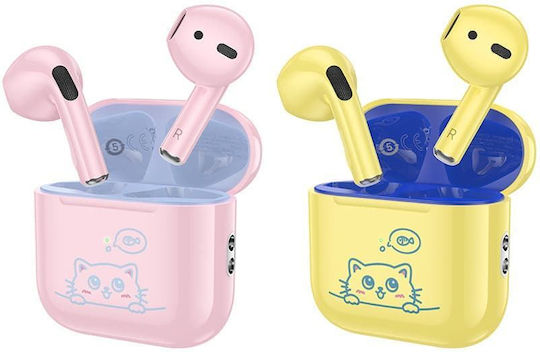 Hoco EW112 Kids Earbud Bluetooth Handsfree Earphones with Charging Case Yellow view 4