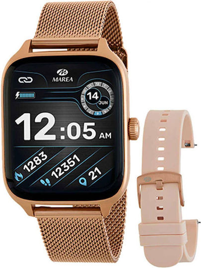 Marea B58011 Stainless Steel Smartwatch with Heart Rate Monitor (Rose Gold)