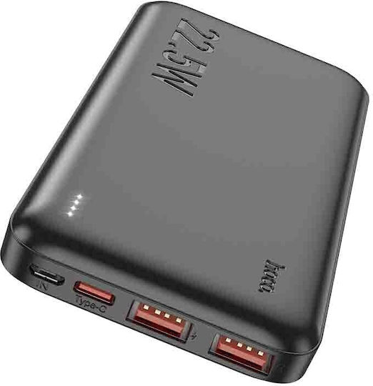 Hoco J101A Astute Power Bank 10000mAh 22.5W with 2 USB-A Ports and USB-C Port Power Delivery / Quick Charge 3.0 Black view 3