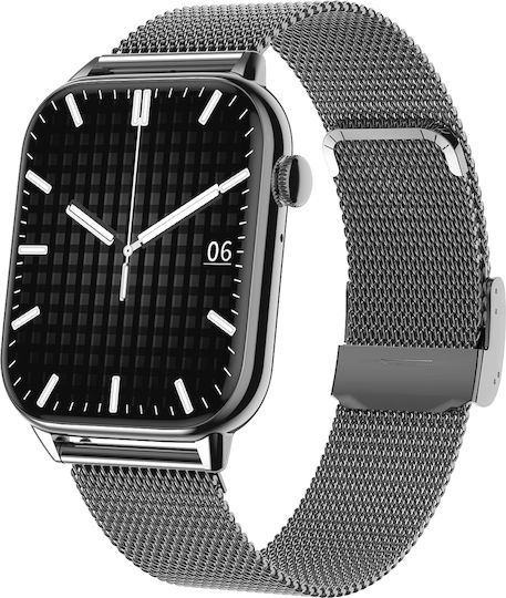 Smartwatch Star Collection Idealstore 1.85 Inch Touch Screen Nfc Call Message Notifications Via Bluetooth Heart Rate Sleep Monitoring Built-in Speaker Microphone Ip67 Alarm Android-ios Black Metal
