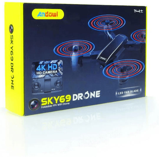 Andowl Sky 69 Drone 2.4 GHz with 4K Camera and Controller
