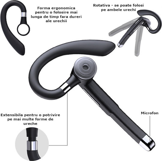 Edman Legend 520 In-ear Bluetooth Handsfree Earphone with Charging Case Black view 4