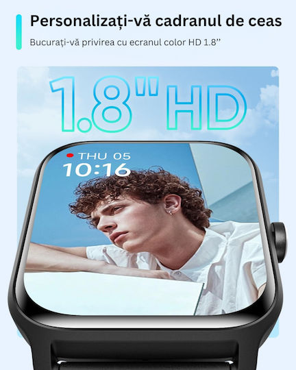 Smartwatch Fitness Bracelet I7 By D&k Call Sms Social Media Notifications Physical Activity Monitoring Sleep Heart Rate Pedometer Music Player Black view 1
