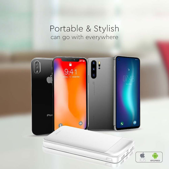 V-TAC 7834 Power Bank 10000mAh with USB-A Port and USB-C Port White view 8