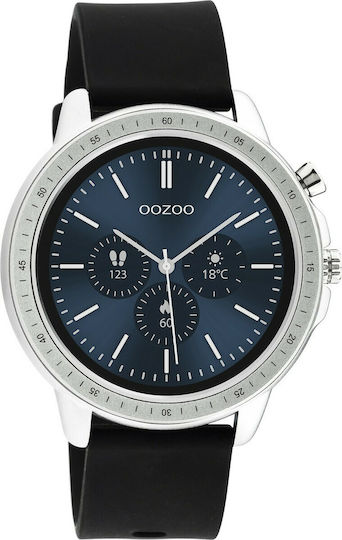 Oozoo Q00300 45mm Smartwatch with Heart Rate Monitor (Black Rubber Strap) view 5