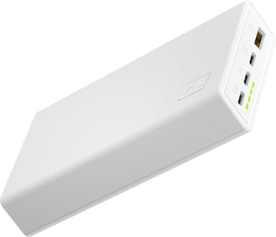 Green Cell PowerPlay20s 20000mAh 22.5W with USB-A Port and 3 USB-C Ports Quick Charge 3.0 White