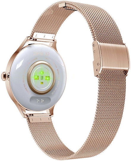 Kumi K3 Stainless Steel 39mm Smartwatch with Heart Rate Monitor (Gold) view 4