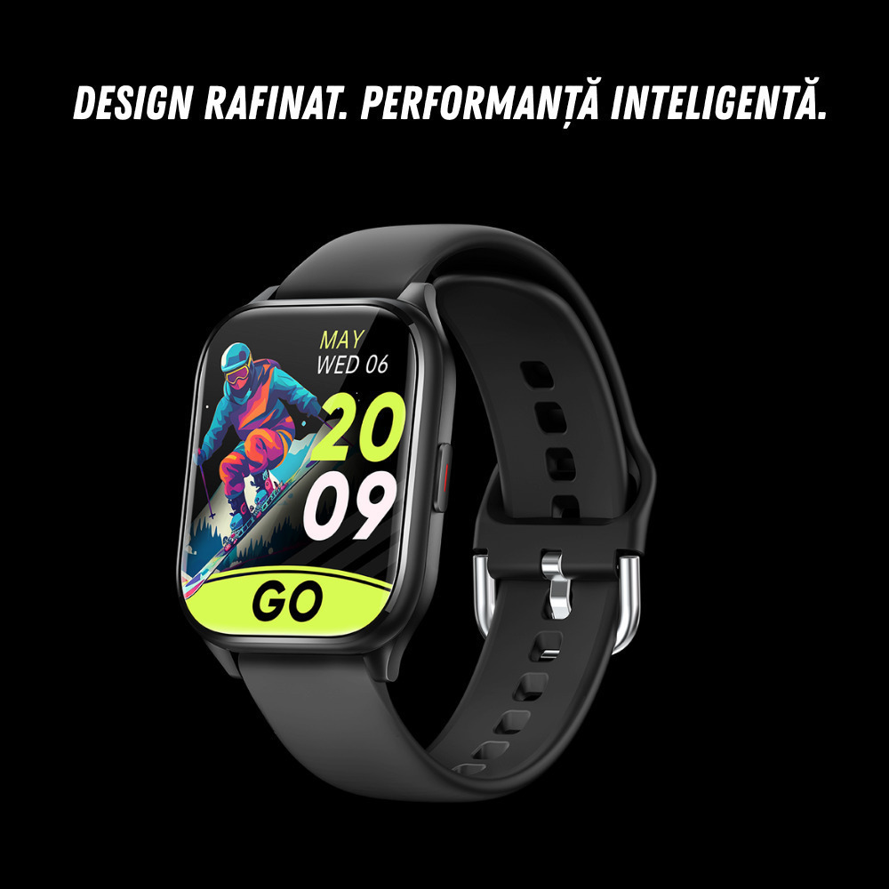 VortexIQ Smartwatch with Heart Rate Sensor Black Large view 3
