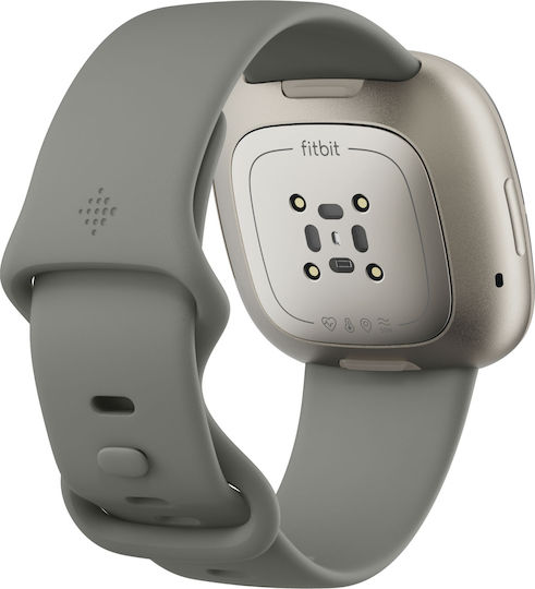 Fitbit Sense Aluminium 40mm Waterproof Smartwatch with Heart Rate Monitor (Sage Grey/Silver) view 3