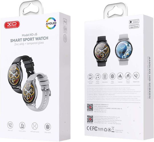 XO J5 Smartwatch with Heart Rate Monitor (Silver) view 2
