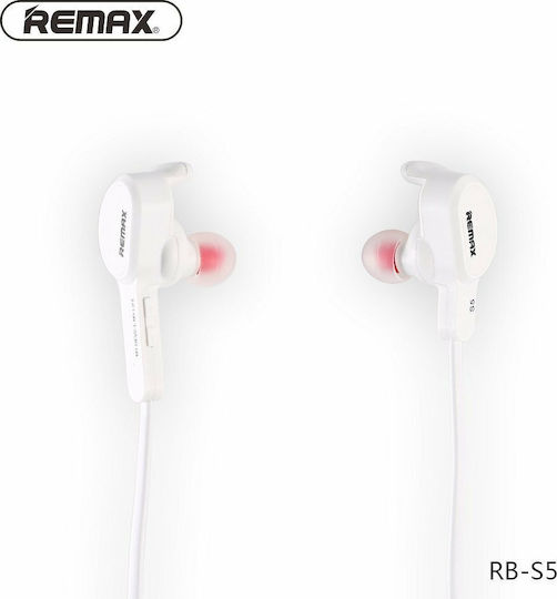 Remax RB-S5 In-ear Bluetooth Handsfree Earphones with Sweat Resistance White vista 2