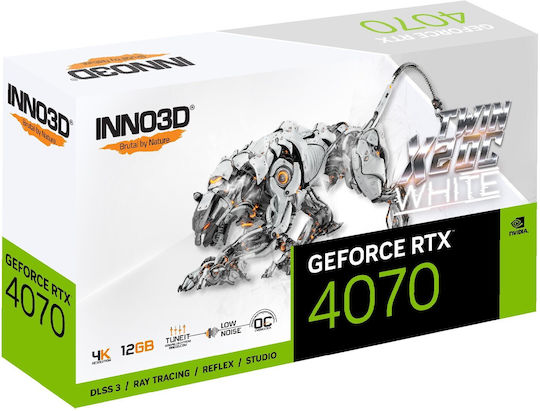 Inno 3D GeForce RTX 4070 12GB GDDR6X Twin X2 OC White Graphics Card view 3