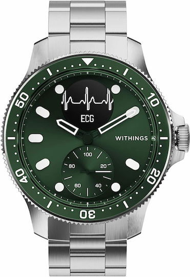 Withings Scanwatch Horizon Stainless Steel 43mm Waterproof with Heart Rate Monitor (Green) view 1