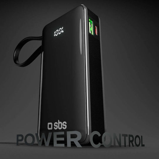 SBS Power Bank 10000mAh 22.5W with USB-A Port and USB-C Port Power Delivery Black view 7