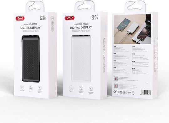 XO PB308 Power Bank 10000mAh 22.5W with USB-A Port and USB-C Port Quick Charge 3.0 White view 3