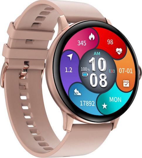 Idealstore Smartwatch Extremepro Collection 1.3 Inch 3d High-definition Full Touch Screen Android Ios Sleep Monitoring Menstrual Cycle Tracking Calories Burned Ip68 Water Resistant Call Notifications Messages Whatsapp Gold