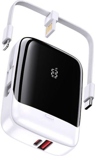 Kakusiga KSC-1076 Power Bank 10000mAh 22.5W with USB-A Port and USB-C Port White