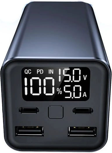 Andowl Q-CD1013 Power Bank 30000mAh 100W with 2 USB-A Ports and 2 USB-C Ports Black view 3