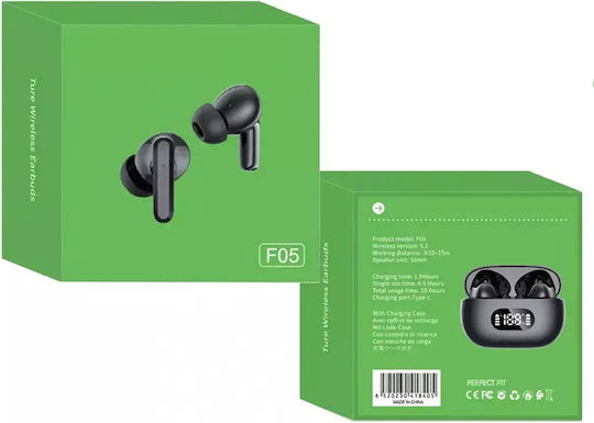 F05 In-ear Bluetooth Handsfree Earphones with Charging Case Black view 2