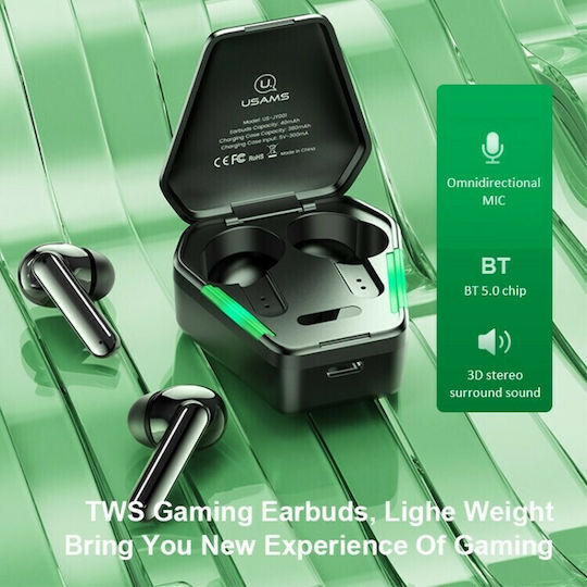 Usams JY01 In-ear Bluetooth Handsfree Earphones with Sweat Resistance and Charging Case Black view 3