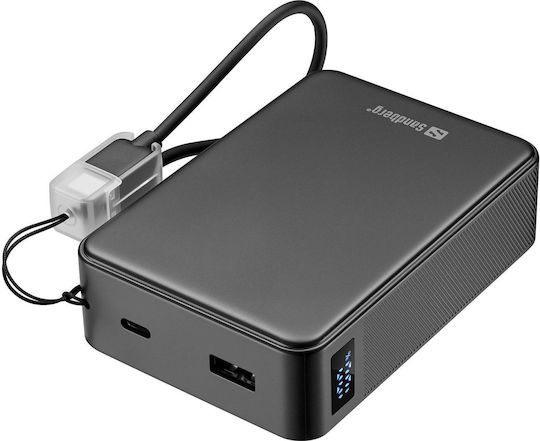 Sandberg Nano Power Bank 20000mAh 20W with USB-A Port and USB-C Power Delivery Port Black