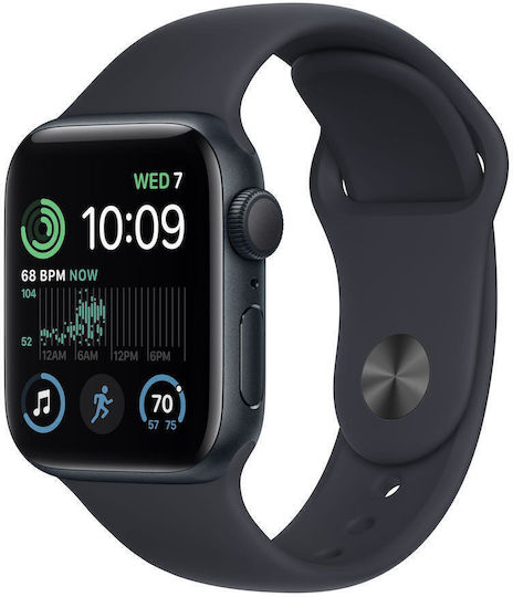 Apple Watch SE 2023 Aluminium 40mm Waterproof with Heart Rate Monitor (Midnight with Midnight Sport Band (M/L)) view 1