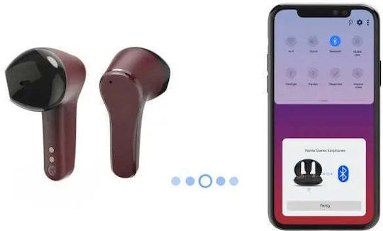 HAMA Spirit Unchained Earbud Bluetooth Handsfree Earphones with Charging Case Red view 5