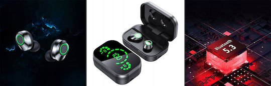 YD03 In-ear Bluetooth Handsfree Earphones with Charging Case Black view 2