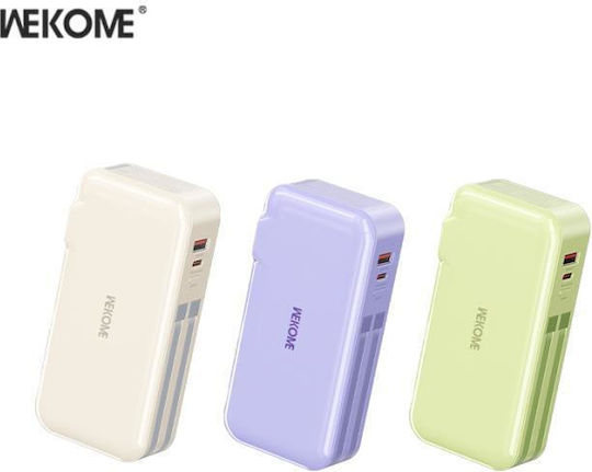 WK WP-46 Power Bank 10000mAh 22.5W with USB-A Port and USB-C Port Beige vue 3