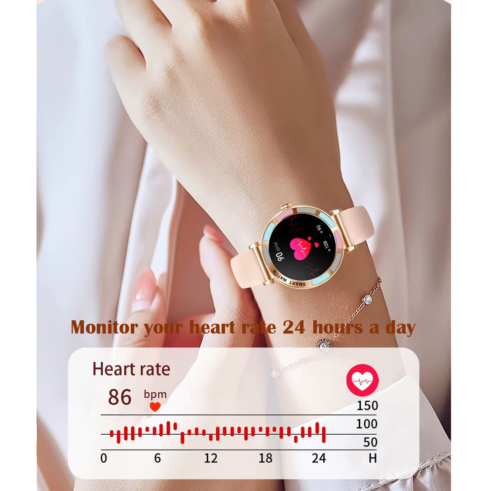 Aluminum Waterproof Smartwatch with Heart Rate Monitor Gold view 3