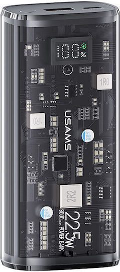 Usams US-CD189 Power Bank 9000mAh 20W with USB-A Port and USB-C Port Power Delivery / Quick Charge 3.0 Black