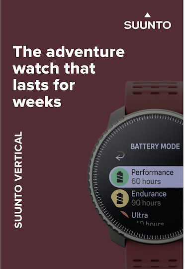 Suunto Vertical Stainless Steel 49mm Smartwatch with Heart Rate Monitor (Black Ruby) view 6