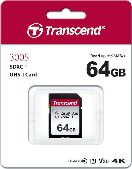 Transcend 300s SDXC 64GB Class 10 U1 V30 UHS-I view 2